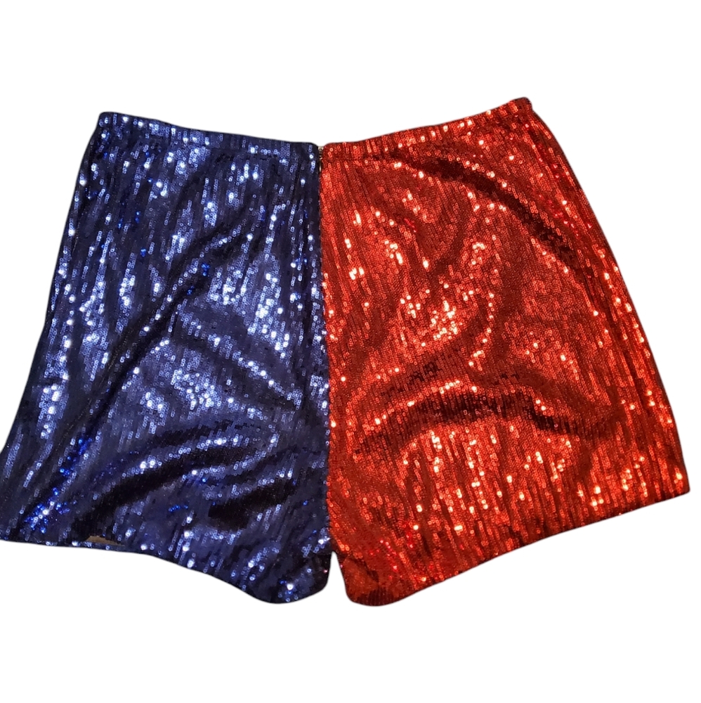 Never Worn - Plus Size Red & Blue Sequin Shorts